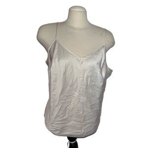 Dialogue Silky Adjustable Speghetti Strap Cami Tank Top Sz 1XL Womens White Plus